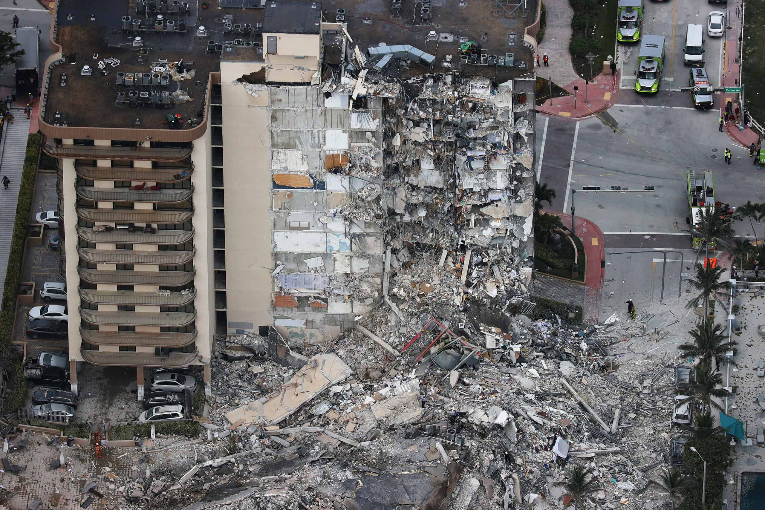 The number of confirmed deaths has increased to 16 people as rescue team members try to locate people from the building's rubble. Set for demolition