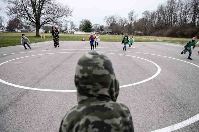 Mental health--children playing on playground