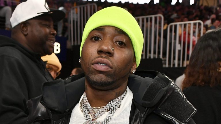 ATLANTA, GEORGIA - DECEMBER 15: Rapper YFN Lucci attends Los Angeles Lakers vs Atlanta Hawks at State Farm Arena on December 15, 2019 in Atlanta, Georgia.