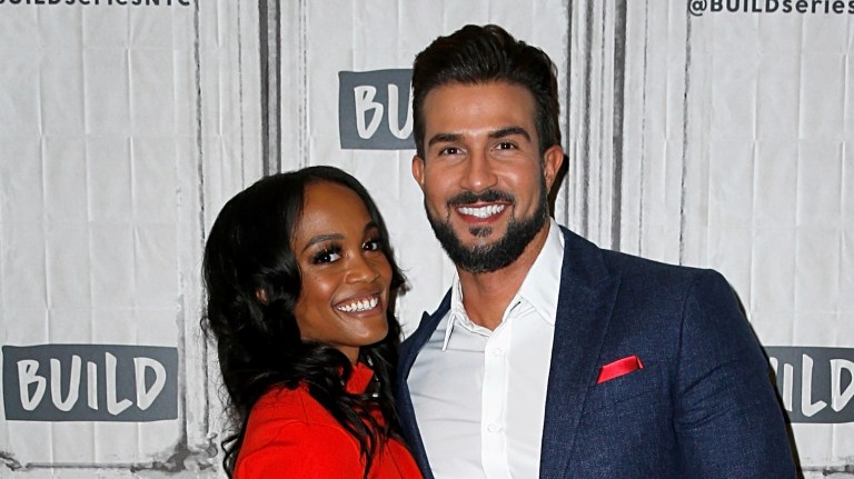 NEW YORK, NEW YORK - SEPTEMBER 30: Rachel Lindsay and Bryan Abasolo attend the Build Series to discuss 'The Bachelorette' at Build Studio on September 30, 2019 in New York City.