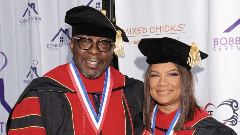 LOS ANGELES, CALIFORNIA - MARCH 04: Bobby Brown and Alicia Etheredge-Brown attend Bobbi Kristina Serenity House 4th Annual Gala on March 04, 2024 in Los Angeles, California.