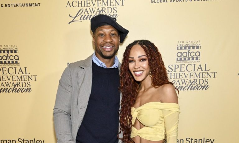 Jonathan Majors Meagan Good Share Relationship Status Video Red Carpet 