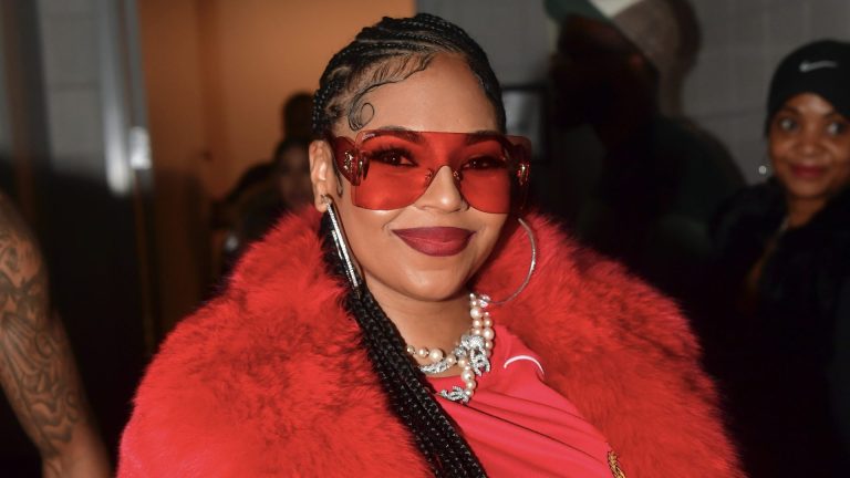 ATLANTA, GEORGIA - FEBRUARY 13: Ashanti backstage during Tycoon Music Festival at State Farm Arena on February 13, 2024 in Atlanta, Georgia.