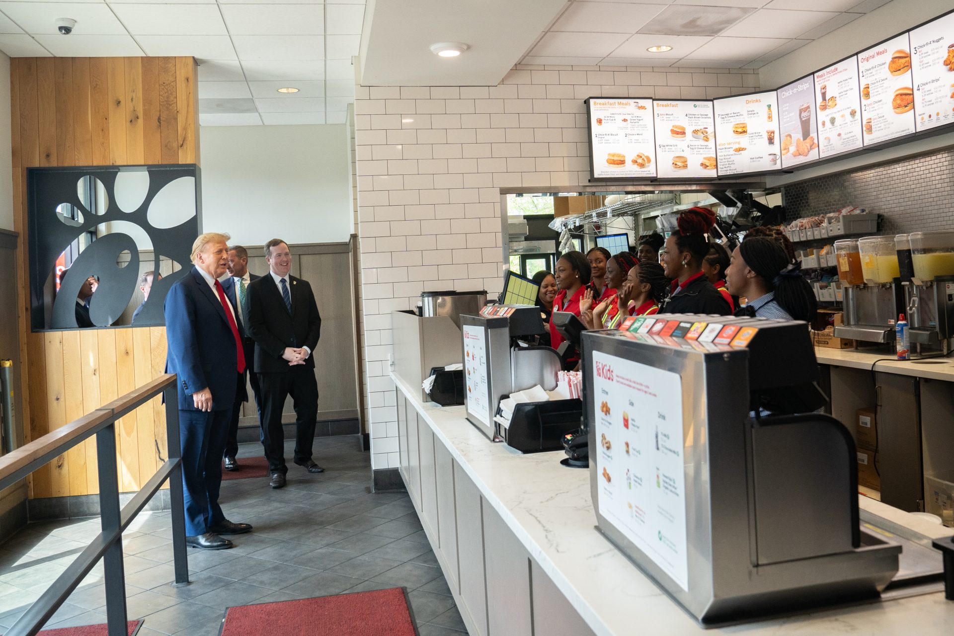 Donald Trump inside Chic-fil-A