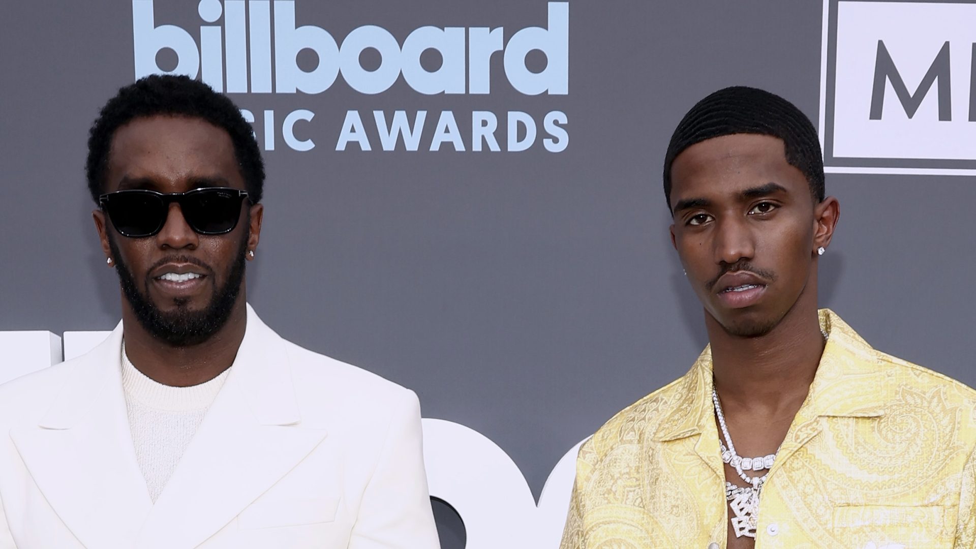 LAS VEGAS, NV - May 15: 2022 BILLBOARD MUSIC AWARDS -- Pictured: (l-r) Sean Combs and Christian Combs arrive to the 2022 Billboard Music Awards held at the MGM Grand Garden Arena on May 15, 2022.