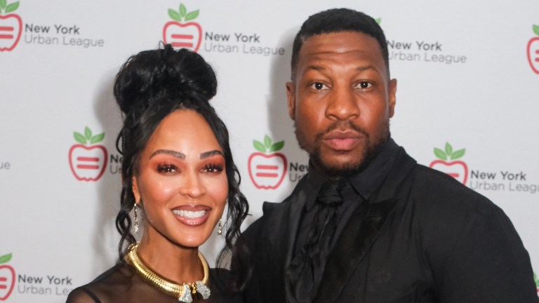 NEW YORK, NEW YORK - JUNE 06: Meagan Good and Jonathan Majors attend the New York Urban League's 58th Annual Frederick Douglass Awards Gala at The Ziegfeld Ballroom on June 06, 2024 in New York City.