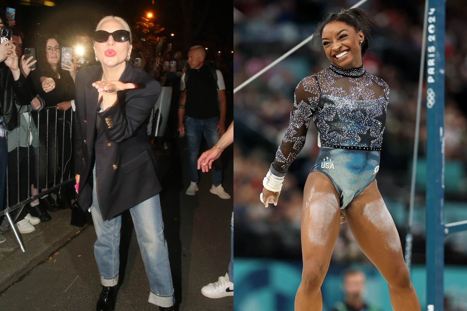 Lady Gaga Cheers On Simone Biles During Balance Beam Routine